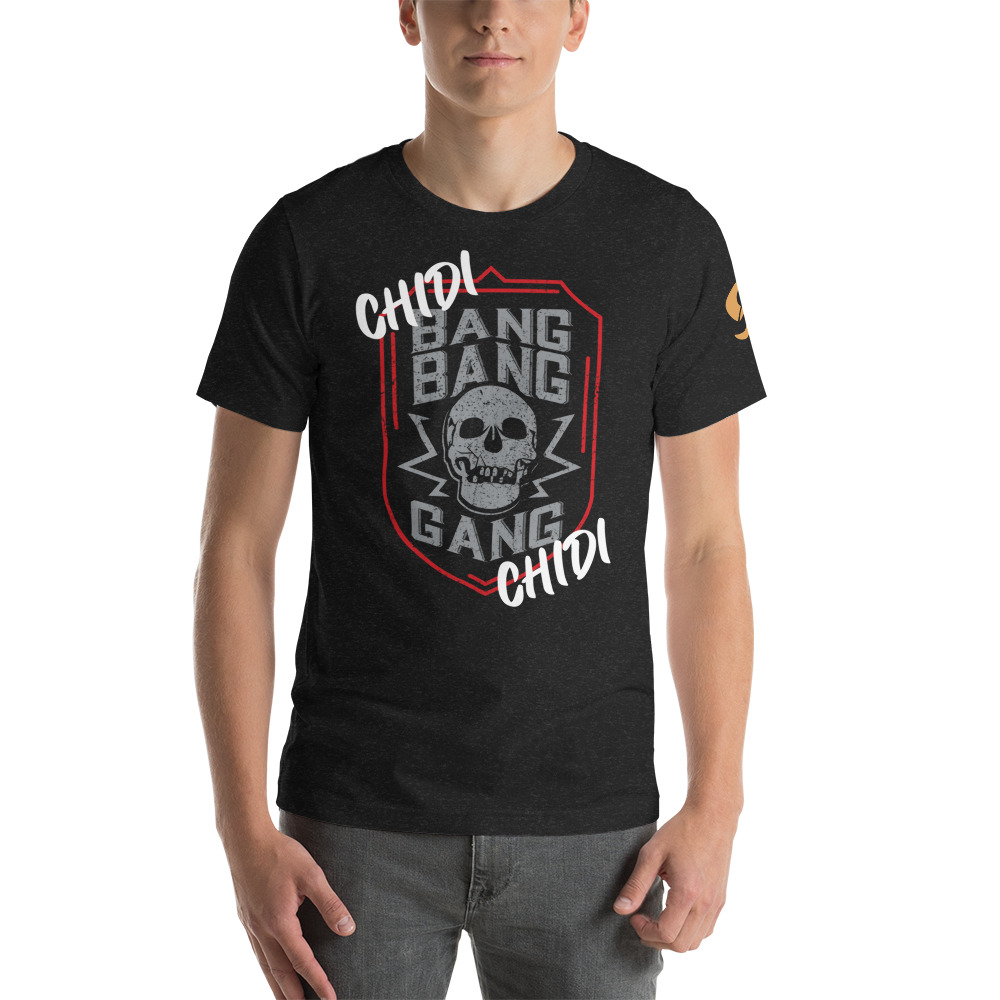 Chidi “Bang Bang” Ahanotu, T-Shirt, Light Logo on MILLIONS Chidi “Bang Bang” Ahanotu, T-Shirt, Light Logo