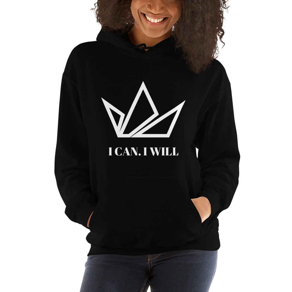 "I can I will" by Parker Nash Hoodie, White Logo