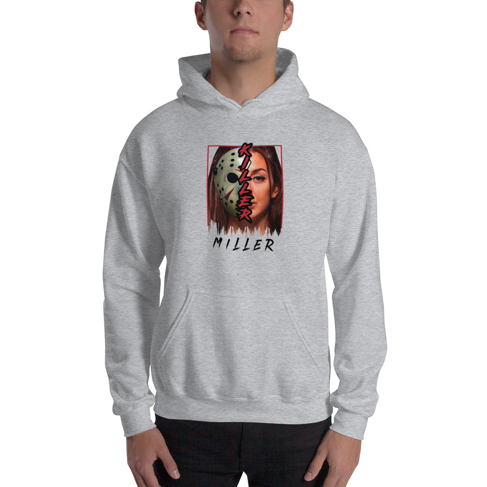 Killer Masked Miller by Juliana Miller Unisex Hoodie, Dark Logo