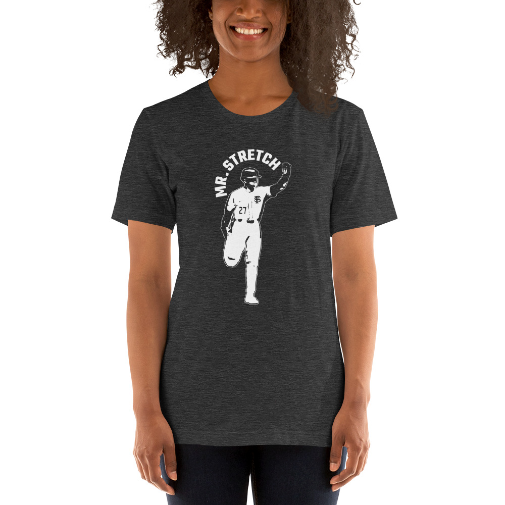 Mr.Stretch by DeAmez Ross Unisex T-Shirt, White Logo