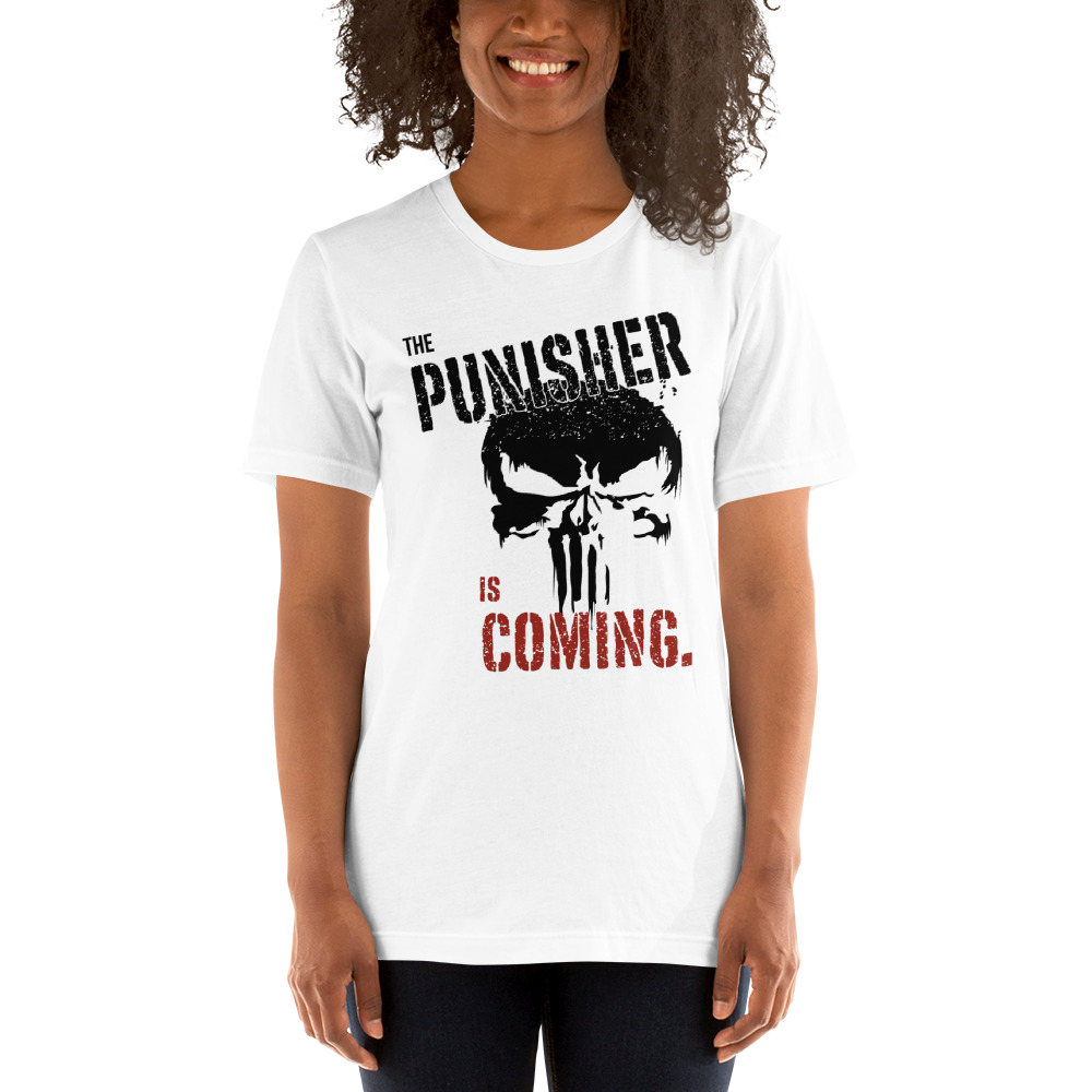 The Punisher Is Coming by Torrez Finney Unisex T-Shirt, Dark Logo on MILLIONS The Punisher Is Coming by Torrez Finney Unisex T-Shirt, Dark Logo