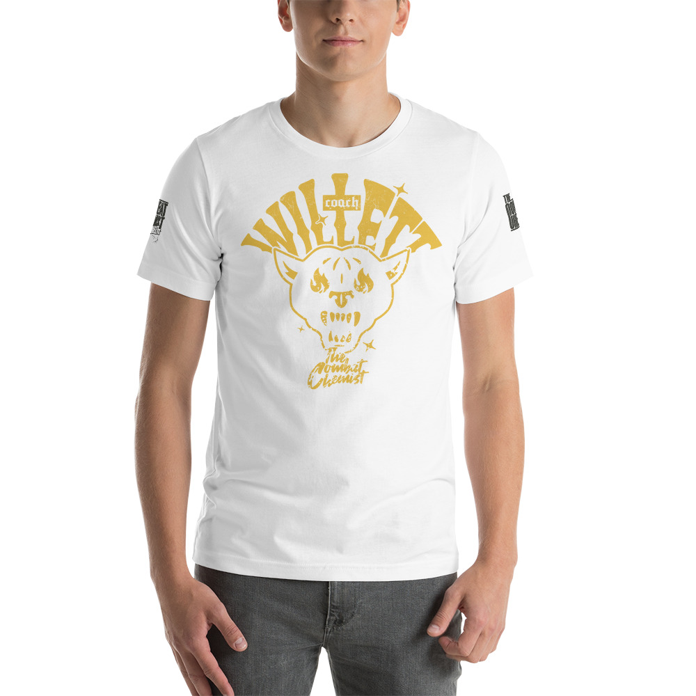 Chemist Premium by Willett Boxing Coach Unisex T-Shirt (yellow logo) on MILLIONS Chemist Premium by Willett Boxing Coach Unisex T-Shirt (yellow logo)