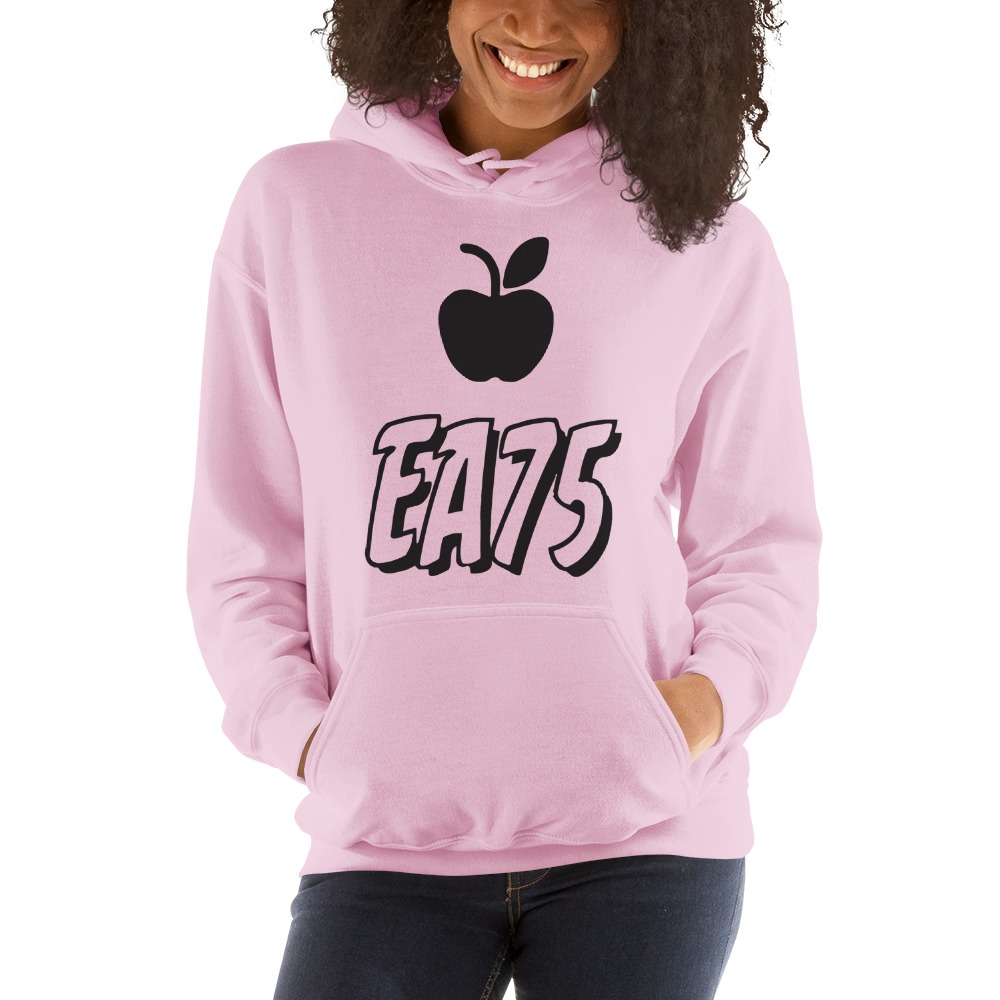 EA75 by Eleasah Anderson Hoodie, Black Logo