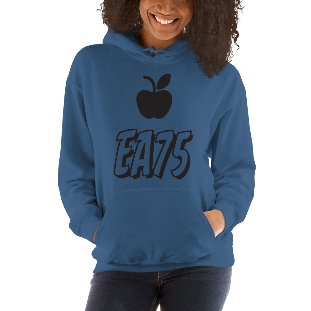 EA75 by Eleasah Anderson Hoodie, Black Logo