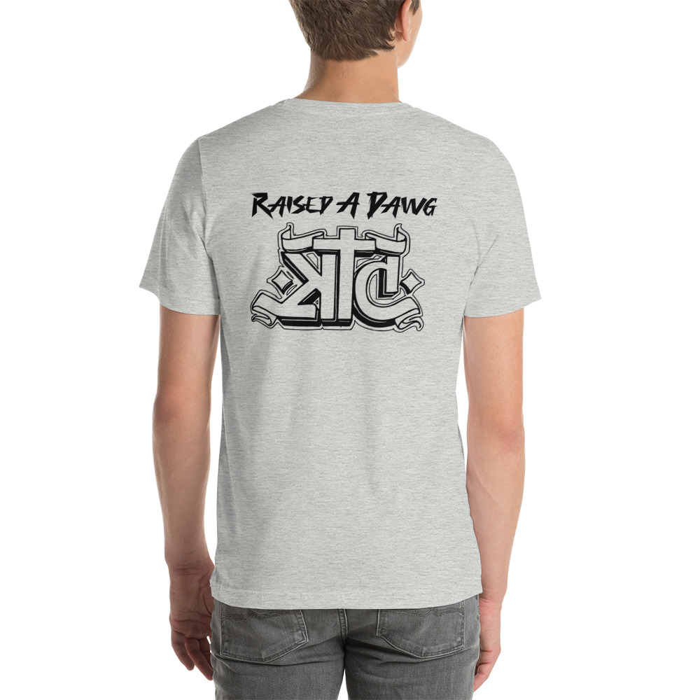 Born A Beast Raised A Dawg by Kendo Castaneda T-Shirt, Black Logo