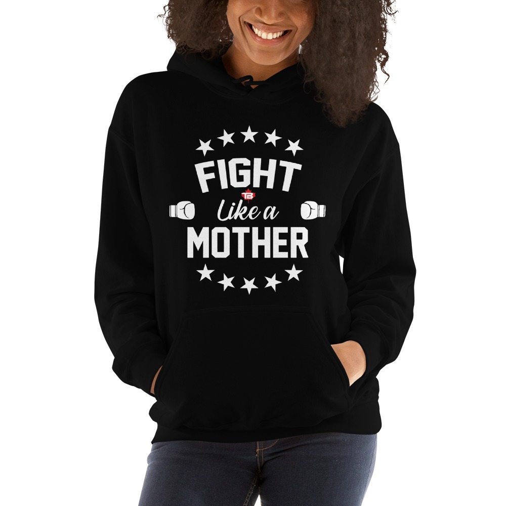 Fight Like A Mother by Mandy Bujold, Women's Hoodie, White Logo