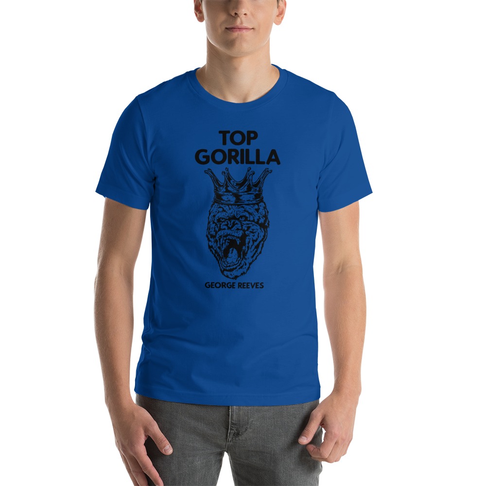 "Top Gorilla" by George Reeves T-shirt, Black Logo