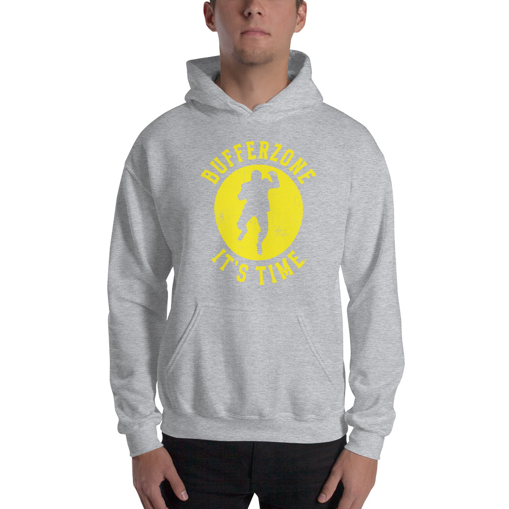  BufferZone by Bruce Buffer Unisex Hoodie, Yellow Logo