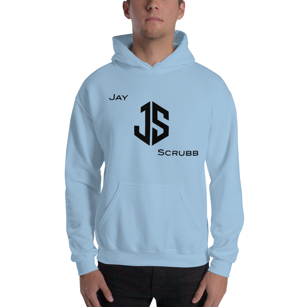 "JS" by Jay Scrubb Hoodie, Dark Logo