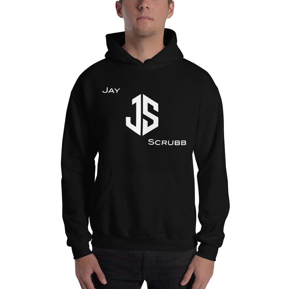 "JS" by Jay Scrubb Hoodie, Light Logo