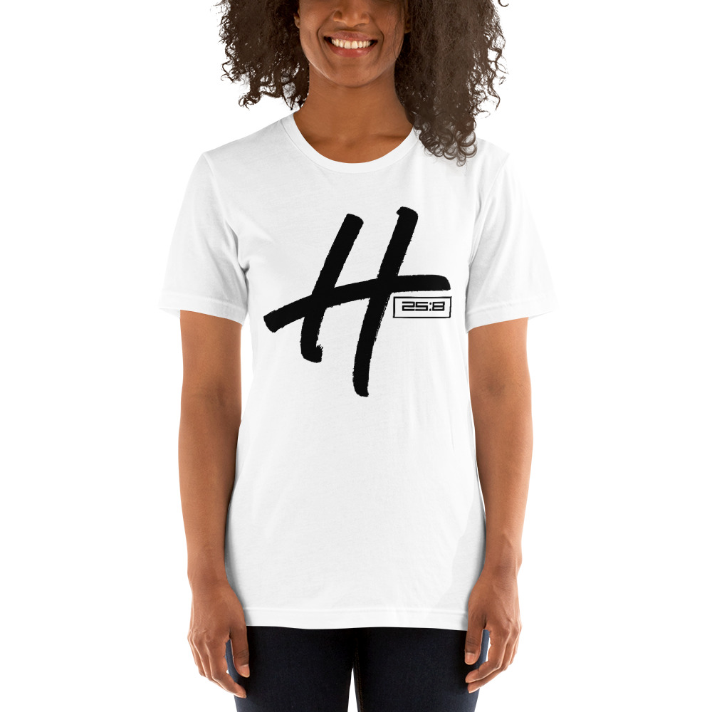H 25:8 by Craig Rucker Unisex T-Shirt, Black Logo