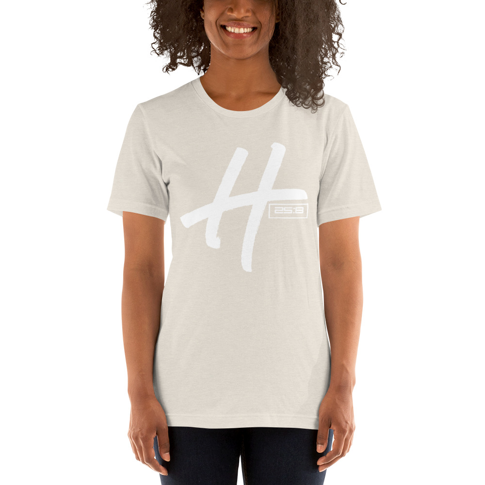 H 25:8 by Craig Rucker Women’s T-Shirt, White Logo