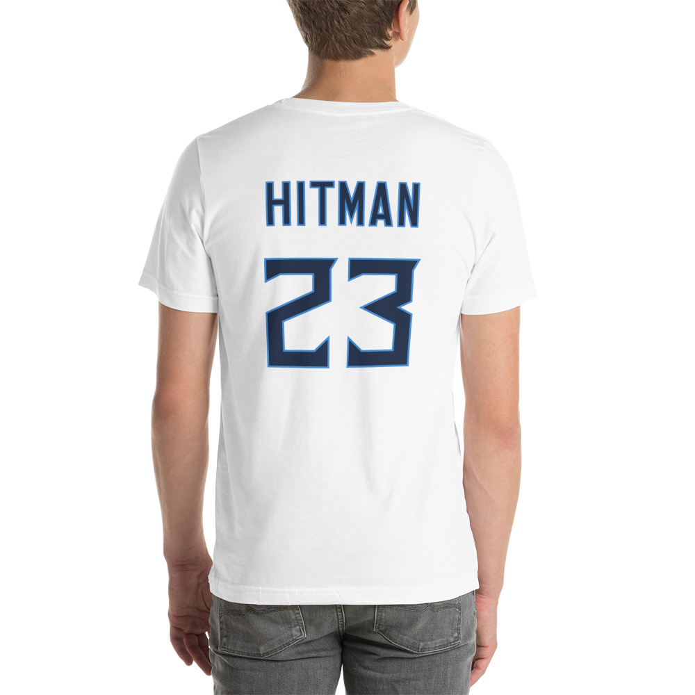 Blaine Bishop "Hitman 23" Men's T-Shirt White. on MILLIONS Blaine Bishop "Hitman 23" Men's T-Shirt White.