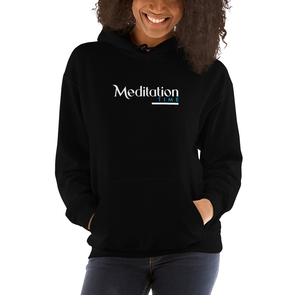 Meditation Time by Sanela Osmanovic Unisex Hoodie, Light Logo on MILLIONS Meditation Time by Sanela Osmanovic Unisex Hoodie, Light Logo