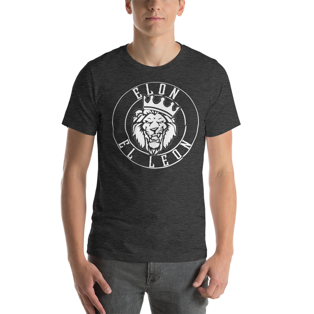 "Elon El Leon" by Elon DeJesus Unisex T-Shirt, White Logo