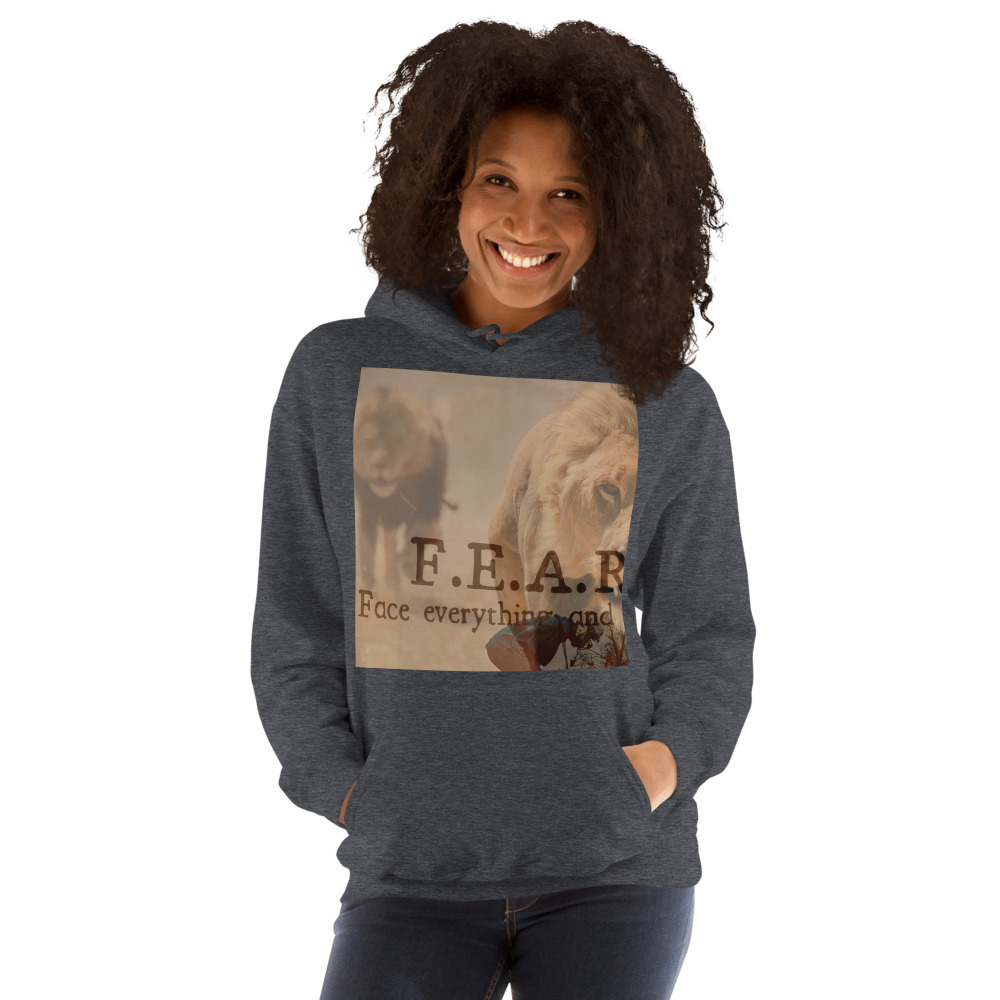 F.E.A.R by Jahsim Mathurin Hoodie, White Print