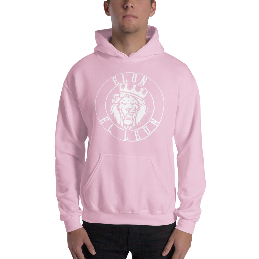  "Elon El Leon" by Elon DeJesus Unisex Hoodie, White Logo