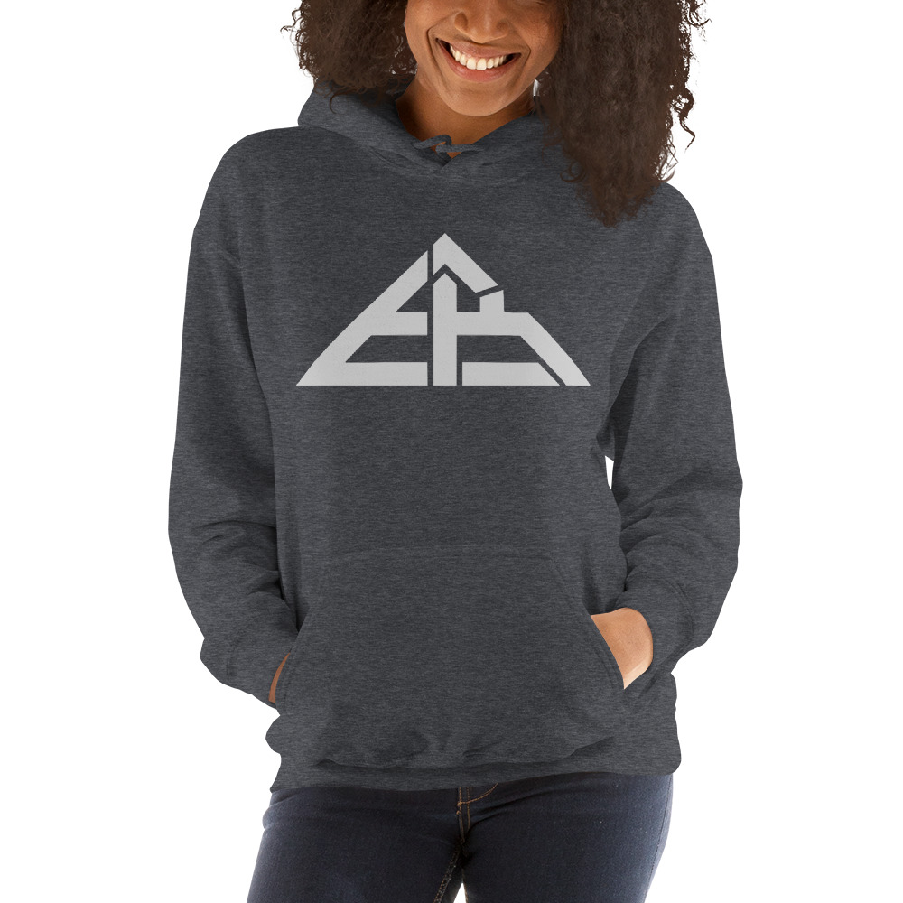 Monogram Elise Reed Hoodie, White Logo