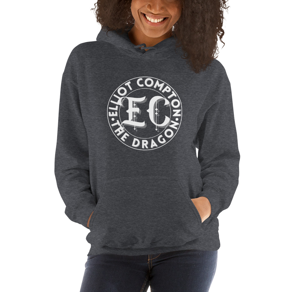 E.C by Elliot Compton Unisex Hoodie, White Logo