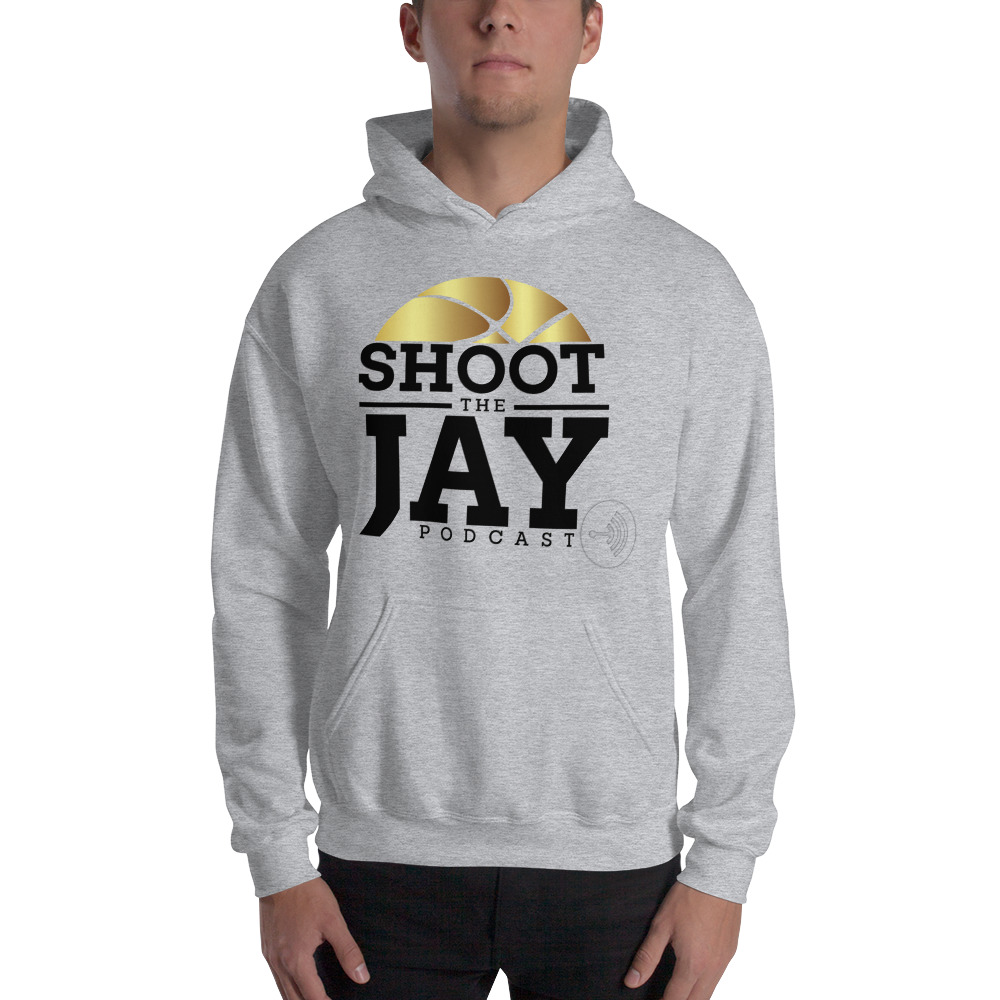 Shoot the Jay Podcast Unisex Hoodie, Dark Logo