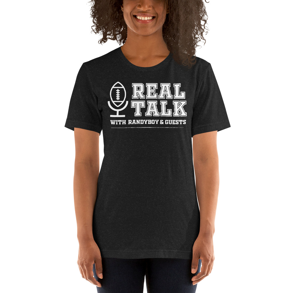  Real Talk with Randyboy & Guests Unisex T-Shirt, White Logo