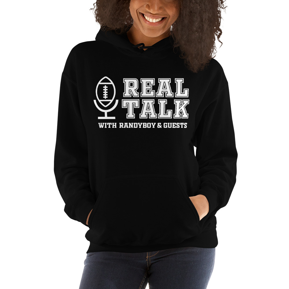  Real Talk with Randyboy & Guests Unisex Hoodie, White Logo