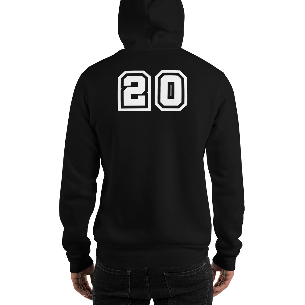 #20 Mya Berkman Unisex Hoodie, White Logo