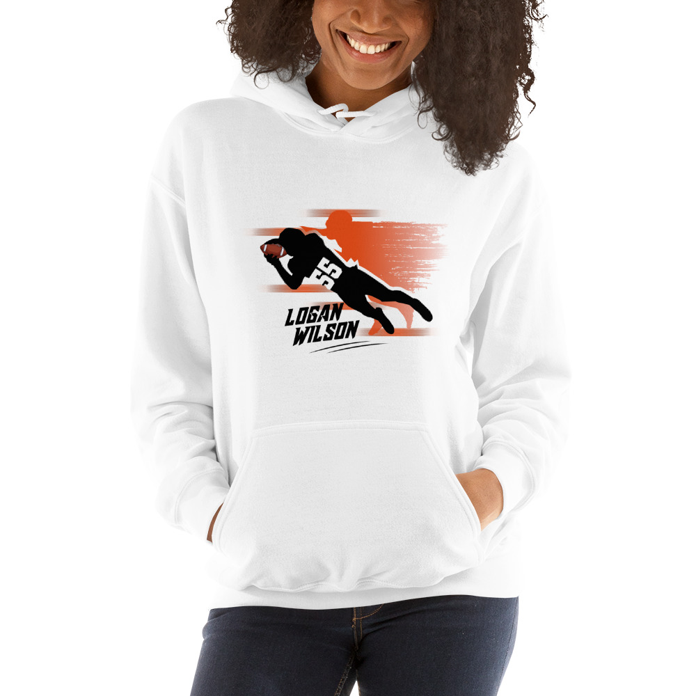 Logan Wilson by MAWI, "Diving Catch" Hoodie, Dark Logo