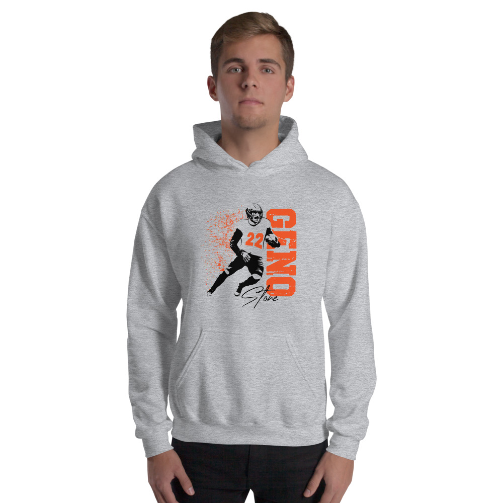 #26 Geno Stone Unisex Hoodie, Dark Logo