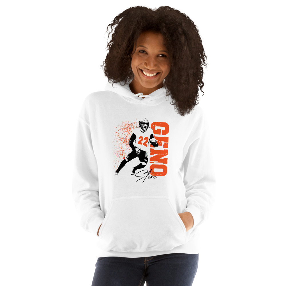 #26 Geno Stone Unisex Hoodie, Dark Logo