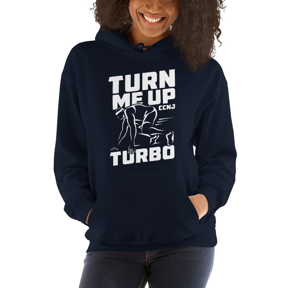 "Turn Me up Turbo" by Charles Nnanath Jr Hoodie, WhiteLogo