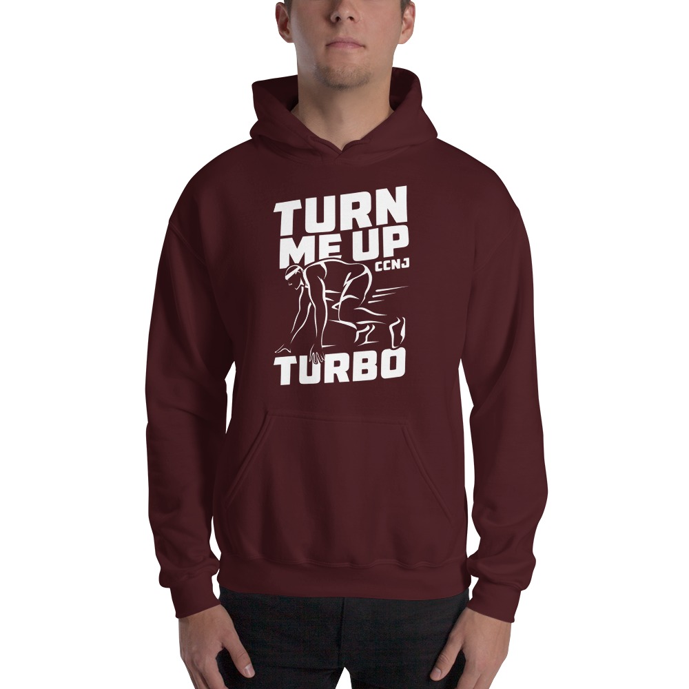 "Turn Me up Turbo" by Charles Nnanath Jr Hoodie, WhiteLogo
