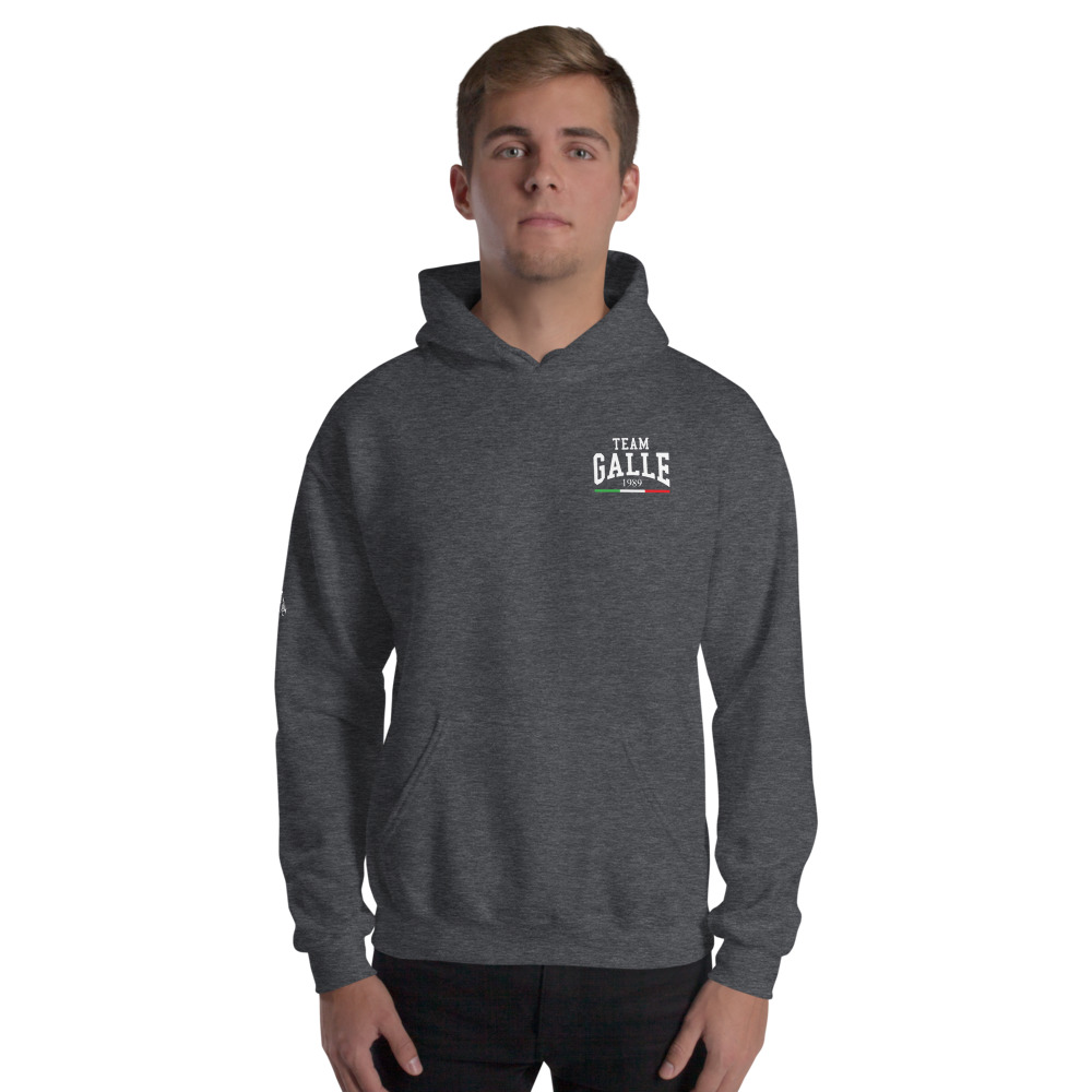 Team Galle by Amanda Galle Men's Hoodie, Light Logo on MILLIONS Team Galle by Amanda Galle Men's Hoodie, Light Logo
