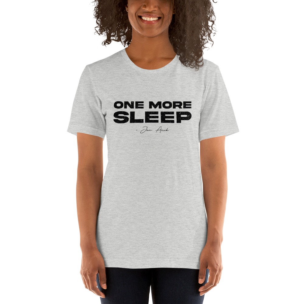 One More Sleep by Jon Anik, Women's T-Shirt, Black Logo