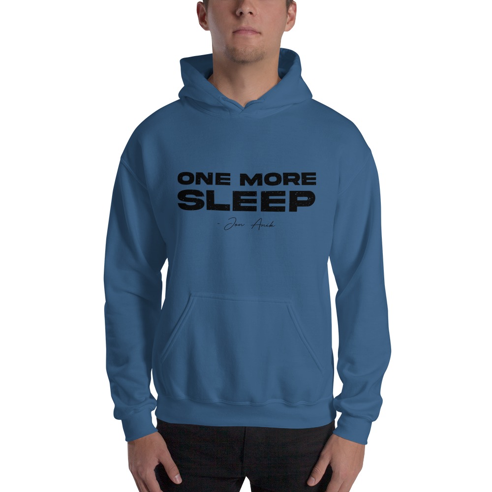 One More Sleep by Jon Anik, Men's Hoodie, Black Logo