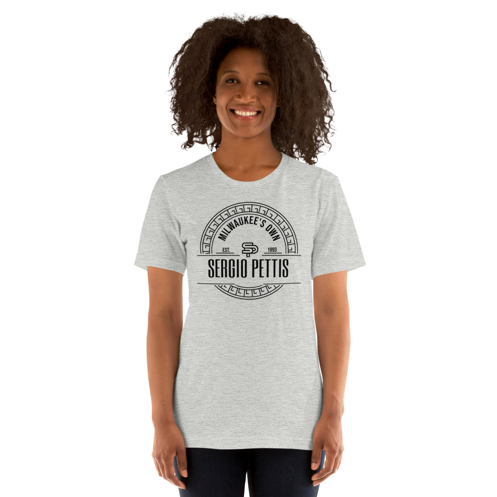 Milwaukee’s Own Sergio Pettis Unisex T-Shirt, Black Logo on MILLIONS Milwaukee’s Own Sergio Pettis Unisex T-Shirt, Black Logo