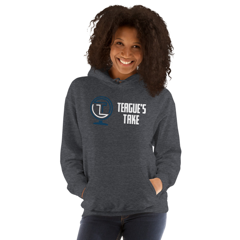 Teague Take Unisex Hoodie, Light Logo on MILLIONS Teague Take Unisex Hoodie, Light Logo