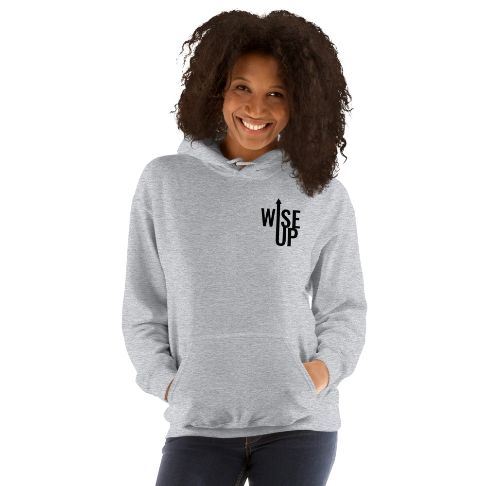  Wise Up by Deatrich Wise Jr Unisex Hoodie, Black Mini Logo