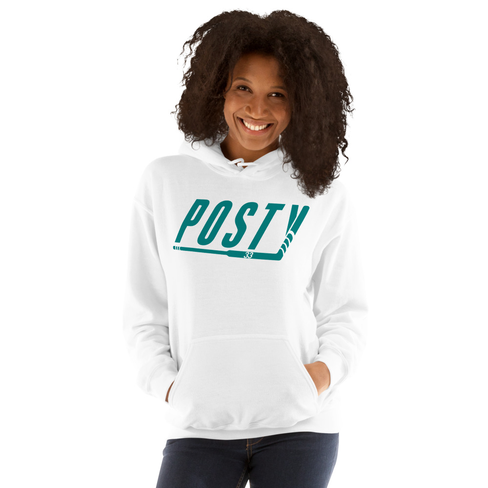 "Classic Posty" Unisex Hoodie, Teal Logo