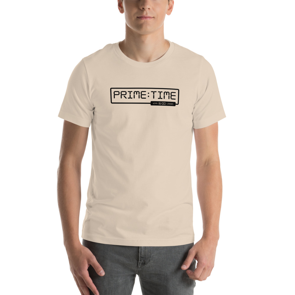 Limited Edition PrimeTime by Chris Colbert, Men's T-Shirt, Black Logo on MILLIONS Limited Edition PrimeTime by Chris Colbert, Men's T-Shirt, Black Logo