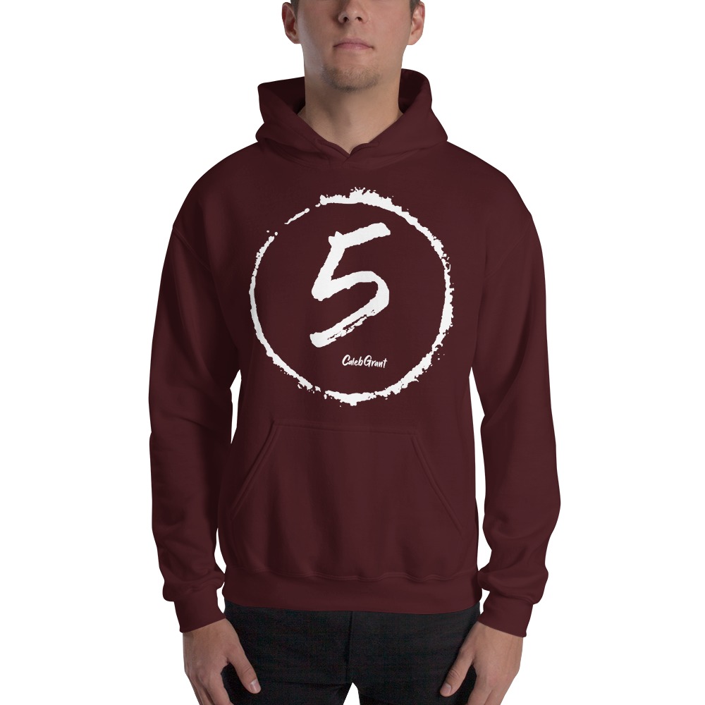Caleb "5" Grant Hoodie, White Logo