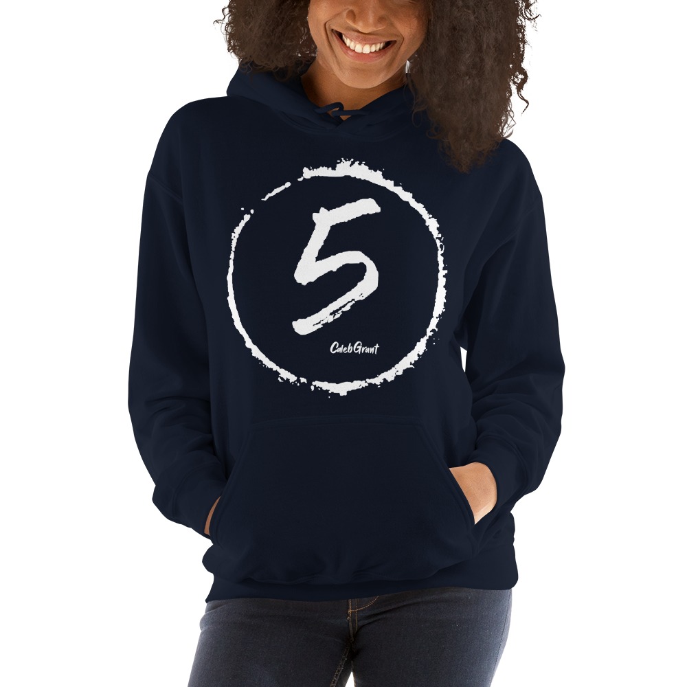 Caleb "5" Grant Hoodie, White Logo