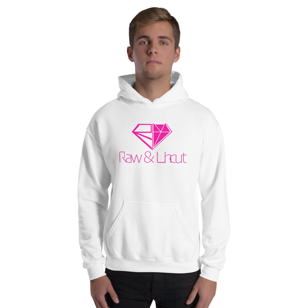 Raw & Uncut Hoodie Pink Logo