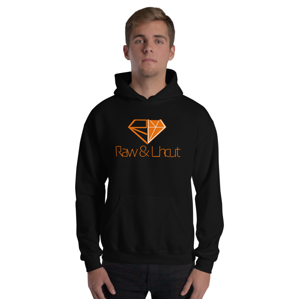 Raw & Uncut Hoodie Orange Logo
