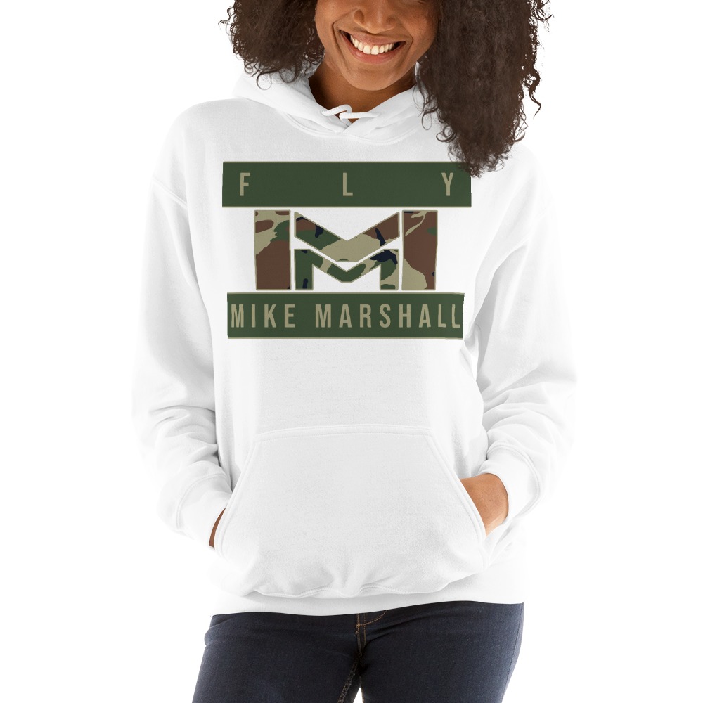 "FLY MIKE" by Mike Marshall Hoodie, Army Green Logo