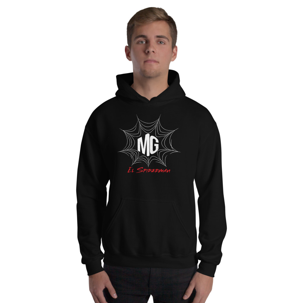"EL Spiderman" by Michael Gianino Men's Hoodie, Light Logo