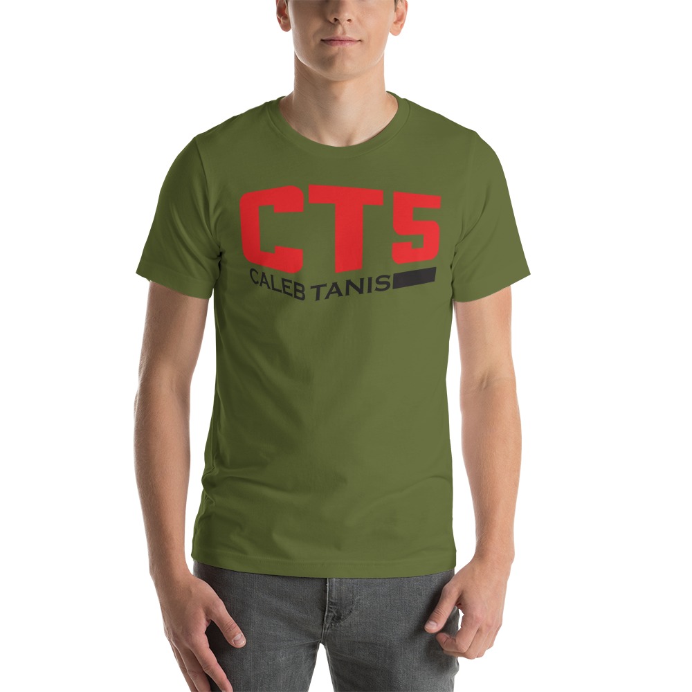 "CT5" by Caleb Tanis T-Shirt, Red & Black Logo