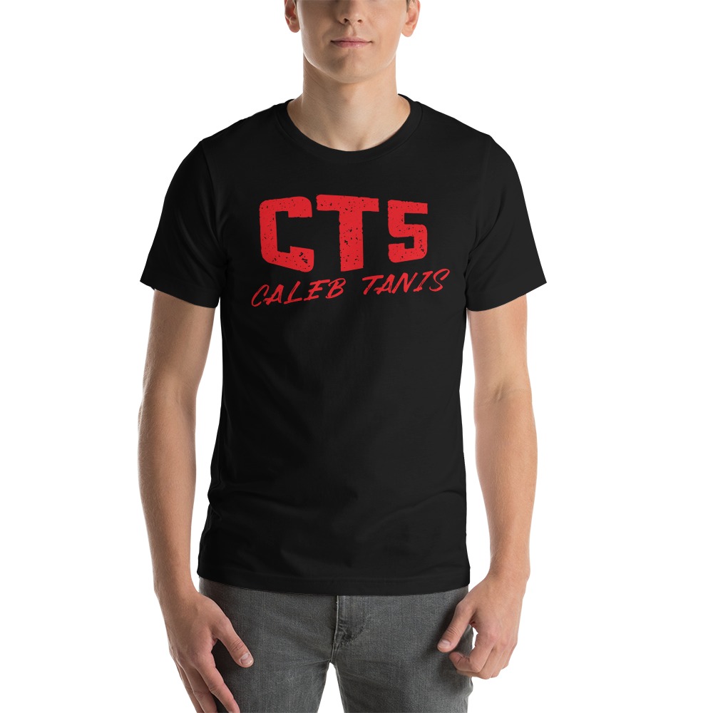 "CT5" by Caleb Tanis T-Shirt, All Red Logo