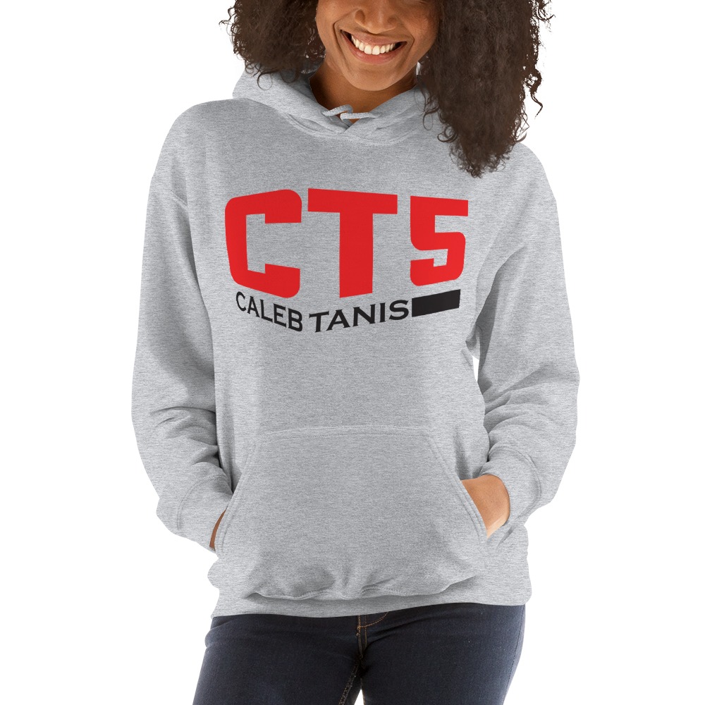 "CT5" by Caleb Tanis Hoodie, Red & Black Logo
