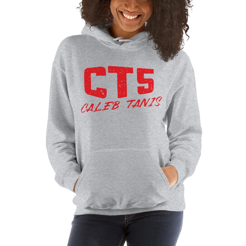"CT5" by Caleb Tanis Hoodie, All Red Logo
